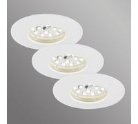 Briloner LED recessed light Attach Dim, IP44, set of 3, white