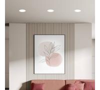 Briloner LED recessed light Jeft, Ø12cm, white, set of 3, on/off, rigid