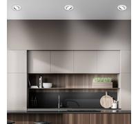 Briloner LED recessed light Kulana A, matt chrome, 4000K, set of 3