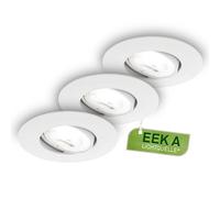 BRILONER - LED Recessed Spotlights Set of 3, EEC A Light Source, 230V, Adjustable, 2W Each 360lm, Neutral White Light, Flat Ceiling Spots, Ceiling Spotlights, 68mm Cut-Out, 90x24mm, White