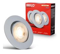 Briloner LED recessed spotlights, Set of 3, IP23, Adjustable, Ultra Slim | recessed ceiling spotlights, recessed downlights, warm white light, matt chrome, 480 lm, 4.9 W, Ø90x24mm, cut-out Ø68x30mm
