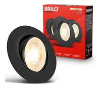 Briloner LED recessed spotlights, Set of 3, IP23, Adjustable, Ultra Slim | recessed ceiling spotlights, recessed downlights, warm white light, black, 480 lm, 4.9 W, 3,000 K, Ø90x24mm, cut-out Ø68x30mm