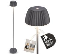 BRILONER - LED Rechargeable Floor Lamp, IP44 Waterproof, Touch Control, max. 19x124 cm, Dimmable, Memory Function, Replaceable Modules, 2in1 Table and Floor Light, German Design Award, Anthracite