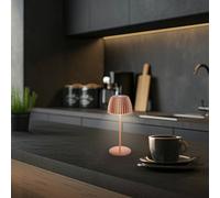Briloner LED rechargeable table lamp Brilo unplugged Riffle, 20 cm, copper
