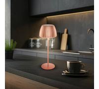 Briloner LED rechargeable table lamp Brilo unplugged Riffle, 36 cm, copper