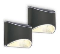 Briloner Led Solar Outdoor Wall Light Black 10Cm 3000K Ip44