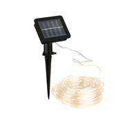 BRILONER LED Strip Solar 10 Metres, Warm White Light, Spot-Proof Solar Fairy Lights Outdoor, LED Strip with 2 Light Modes, LED Tube Outdoor, LED Strip Solar, White