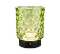 BRILONER - LED Table Lamp Cordless IP44, Glass Body, Touch, Step Dimmable, Rechargeable Battery & Light Source Replaceable, Bedside Light, Candle Lamp, Decorative Lamp, Garden Lights, 15x11cm, Green