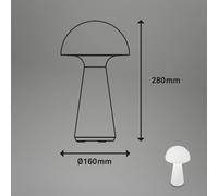 Briloner LED table lamp Fungo, rechargeable, white