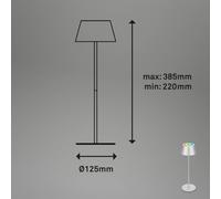 Briloner LED table lamp Kiki, matt chrome, IP44, 3,000 K, RGBW
