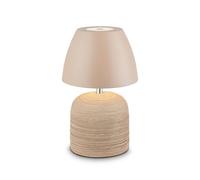 BRILONER - Rechargeable LED Table lamp IP44 with Touch, dimmable, Ceramic Base, Battery lamp, Bedside, no Cord, Camp, Outdoor, 13,5x22 cm, Beige