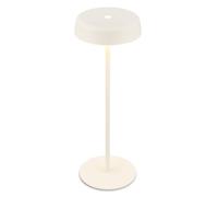 BRILONER - Rechargeable LED Table Lamp IP44 with Touch, Dimmable, Warm White Light, LED, Battery Table Lamp, Bedside, 13X36.5 cm, Off White
