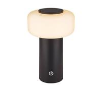 BRILONER - Rechargeable LED table lamp IP44 with touch, dimmable, replaceable battery, LED light, battery table lamp, bedside, no cord, outdoor, 13x20.6 cm, anthracite