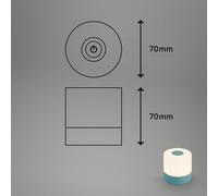 Briloner Leuchten - Mini LED Table Lamp Wireless, Dimmable Bedside Lamp Touch, Desk Lamp, Reading Lamp, Table Lamp Outdoor & Indoor, USB-C, Camping Lamp, Warm White Light, 7 x 7 cm, Blue