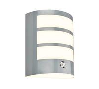 Briloner - LED Wall Light Without Electrical Connection with Button, dimmable in Stages, 15 min Timer, accu, Outdoor Wall lamp, 18x15x7cm, matt Chrome