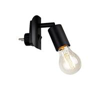 BRILONER Leuchten 2602-015 Plug Light 1x E27 Max. 25 Watt Includes On/Off Switch Metal Black 95 x 67 x 78 mm (L x W x H)