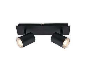 BRILONER Leuchten 2731-025 Ceiling Spotlight, Bathroom Lamp, Ceiling Light, Spotlight Rotatable and Swivelling, 2X LED/GU10, IP44, Black, 290 x 99 x 112 mm (L x W x H), 2731-025