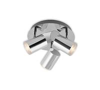 BRILONER Leuchten 2731-038 Ceiling Spotlight, Bathroom Lamp, Ceiling Light, Spotlight Rotatable and Swivelling, 3X LED/GU10, IP44, Chrome, 210 x 112 mm (DxH), 2731-038