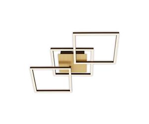 BRILONER Leuchten 3217-017 LED Ceiling Light Stepwise Dimmable Pivoting Ceiling Light LED Frame Gold-Coloured Brown 763 x 368 x 73 mm