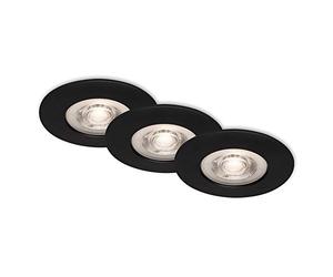 Briloner Leuchten - 7046-035 Recessed LED Lights, Set of 3, Ceiling Lights Each 5 Watt, 460 Lumen, 3,000 Kelvin, IP44, Matte Black, 90 x 25 mm (DxH)