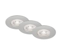 Briloner Leuchten - 7047-034 Recessed LED Lights Set of 3 Dimmable Ceiling Lights 5 Watt Each 460 Lumen 3000 Kelvin IP44 Chrome Matt 90 x 25 mm (DxH)