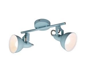 Briloner Leuchten Ceiling light, ceiling lamp with 2 turning and swiveling spots in retro/vintage design, version: E14 max. 40 watt, metal, dimensions: 30.4x10x18.1 cm, colour: mint-white