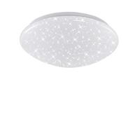 BRILONER Leuchten - LED Bathroom Light, Ceiling Light with Star Decoration, IP44, 12 Watt, 1,200 Lumens, 4,000 Kelvin, White, Diameter 28 cm