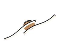 BRILONER Leuchten - LED Ceiling Light, Ceiling lamp, 2-Flame, 12 watts, 960 lumens, 3,000 Kelvin, Black Wood, 555 x 120 x 72 mm (L x W x H)