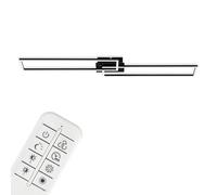 Briloner Leuchten - LED Ceiling Light, dimmable Ceiling lamp, incl. Remote Control, incl. Colour Temperature Control, incl. Night Light Function and Timer, Black, 1100 x 248 x 78 mm (LxWxH)