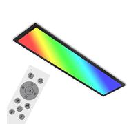 BRILONER Leuchten - LED Ceiling Light RGB, LED Ceiling Light CCT, Ultra Flat, Dimmable, Colour Changing, Remote Control, Warm White, Neutral White, Cool White, 1000 x 250 x 66 mm (L x W x H), Black