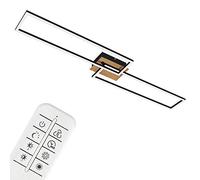 BRILONER Leuchten LED dimmable, Ceiling lamp, with Remote Control, Adjustable Colour Temperature, Night-Light Function and Timer, Wood + Black, 1100 x 248 x 85mm, 3145-014