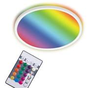 Briloner Leuchten LED Panel, dimmable Light, Ceiling lamp, RGB, Colour, Backlight, incl. Remote Control, 22 watts, 2,700 lumens, 4,000 Kelvin, White, Ø 42cm