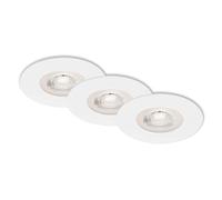 Briloner Leuchten - LED recessed Lights, Set of 3, Ceiling Lights Each 5 watts, Each 460 lumens, 3,000 Kelvin, IP44, White, 90 x 25 mm (D x H)