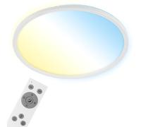 Briloner Leuchten,Smart LED Ceiling Light, Round WiFi Living Room Lamp, Backlight Effect, Colour Temperature Control, Dimmable Ceiling Light with Remote Control, Voice Control, White, Diameter 42 cm