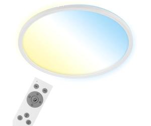 Briloner Leuchten,Smart LED Ceiling Light, Round WiFi Living Room Lamp, Backlight Effect, Colour Temperature Control, Dimmable Ceiling Light with Remote Control, Voice Control, White, Diameter 42 cm