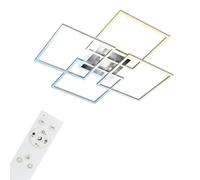 BRILONER Lights - Smart LED Ceiling Light, Works with Amazon Alexa, Swivelling WiFi Lamp, Backlight Effect, Colour Temperature Control, Dimmable Ceiling Light with Remote Control, Aluminium Coloured