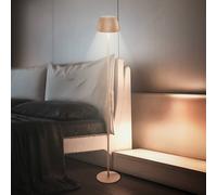 Briloner Loca LED floor lamp, brown, height 123 cm, plastic/metal