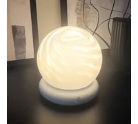 Briloner LUSTRO LED rechargeable table lamp, white, Ø 15 cm, RGBW, touch dimmer