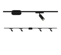 Briloner - Luxtrail Starterset Track System, 4X LED spotlights, extendable, Swivel, Lamps, Light Rail System, Ceiling Light, Spotlight, 2 m, Black