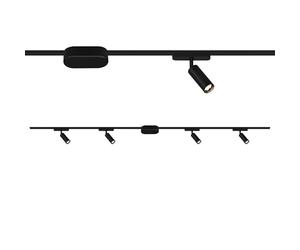 Briloner - Luxtrail Starterset Track System, 4X LED spotlights, extendable, Swivel, Lamps, Light Rail System, Ceiling Light, Spotlight, 2 m, Black