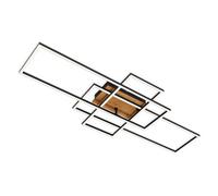 Briloner Frame CCT ceiling lamp, remote control, black/wood