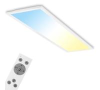 BRILONER - LED Ceiling Light, Dimmable Slim Panel Lamp, CCT Adjustable Light, Flush Mount, Remote Control, Memory Function, 24W, 2600 Lum, Living Room, Kitchen, Office Lights, 100x25x6.1 cm, Black