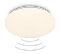 BRILONER - LED Ceiling Light with Motion Detector IP54 3m Range, Warm White Light Colour, 120 Degree Detection, LED lamp, Bathroom lamp, Bathroom lamp, Kitchen lamp, 35x7.5 cm, White