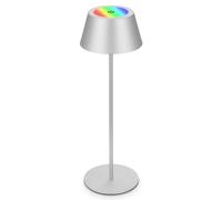 BRILONER Matt Chrome RGB LED 2.6W Rechargeable Table Lamp in Silver Briloner Silver