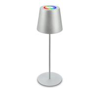 BRILONER LED Table Lamp Wireless with Touch, Colourful RGB+W Light, Height-Adjustable, Bedside Lamp, Reading Lamp, LED Lamp, Camping Lamp, Table Lamp, Battery Lamp, Outdoor, 36 x 10.5 cm, Silver