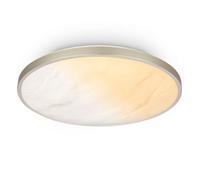 BRILONER - LED Ceiling Light with Remote Control, Dimmable, CCT, Decorative Alabaster Design, Ceiling Lights Living Room, LED Lights for Bedroom, Kitchen Light, 38 x 7 cm, Nickel Matt
