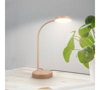 Briloner Megg LED table lamp, beige, metal, dimmer, 3,000 K