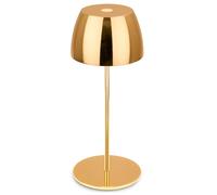 BRILONER - Mini LED Table lamp Wireless IP44 with Touch, infinitely dimmable, Rechargeable Battery & Light Source Interchangeable, Bedside lamp, Living Room, LED lamp, 8x20 cm (DxH), Shiny Gold
