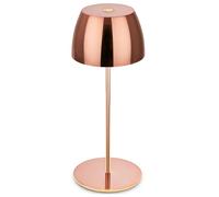 BRILONER - Mini LED Table lamp Wireless IP44 with Touch, infinitely dimmable, Rechargeable Battery & Light Source Interchangeable, Bedside, Living Room, LED lamp, 8x20cm (DxH), Rose Gold Glossy