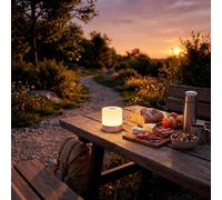 Mini LED Table Lamp Desk Outdoor Light Rechargeable Touch Dimmer IP44 Silver